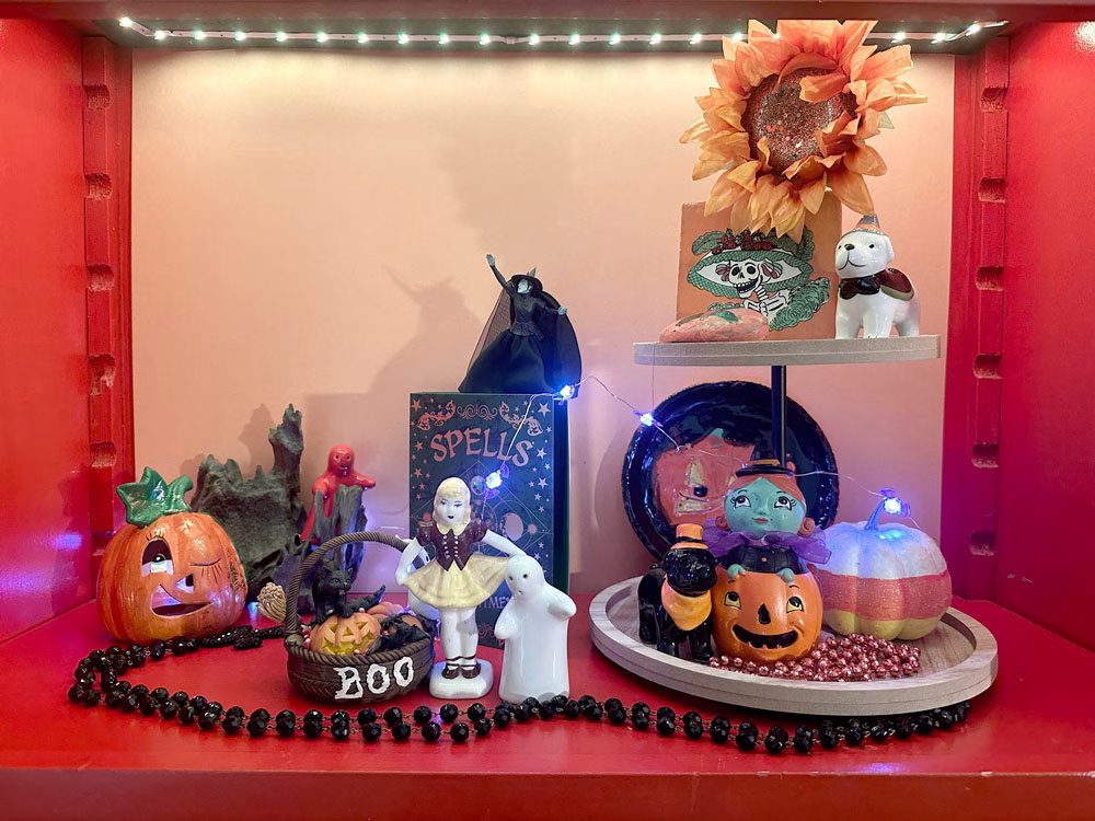 Halloween practical magic shelf
